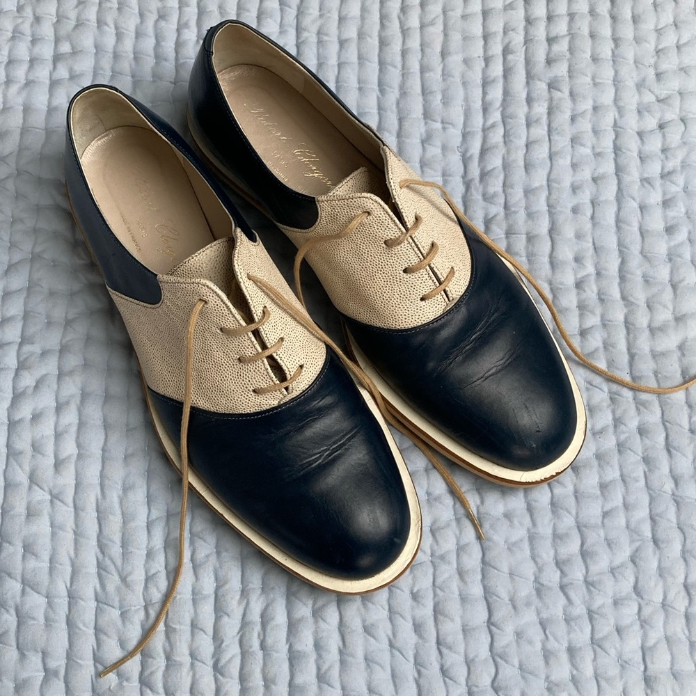 Robert Clergerie Women’s navy blue and cream Oxford shoes